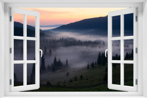 Fototapeta Naklejka Na Ścianę Okno 3D - Foggy morning in Romania