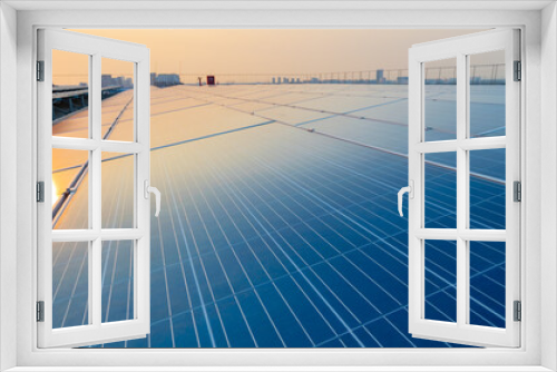 Fototapeta Naklejka Na Ścianę Okno 3D - Alternative energy to conserve the world's energy and rooftop solar systems.