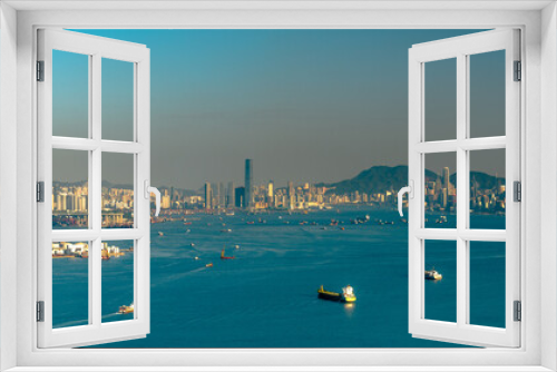 Fototapeta Naklejka Na Ścianę Okno 3D - Daytime long range shot of Hong Kong Island