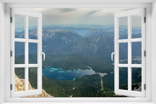 Fototapeta Naklejka Na Ścianę Okno 3D - View at lake Eibsee near Garmisch Partenkirchen, Bavaria, Germany, from above