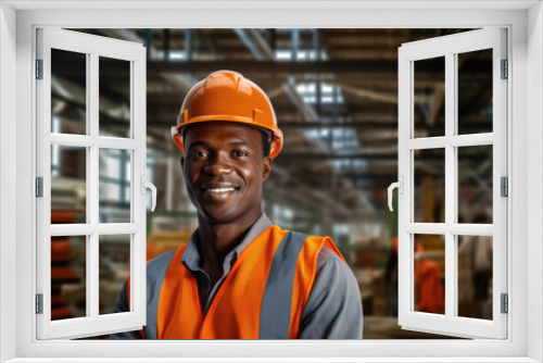 An industry worker portrait at workplace, exceptional industrial job occupation