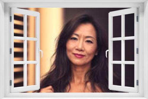 portrait photo of beautiful middle aged adult asian woman, generative AI