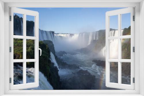 Fototapeta Naklejka Na Ścianę Okno 3D - Beautiful view to atlantic rainforest waterfalls in Iguassu Park