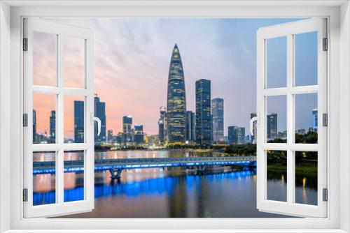 Fototapeta Naklejka Na Ścianę Okno 3D - Skyline of Houhai CBD buildings, Nanshan District, Shenzhen, China
