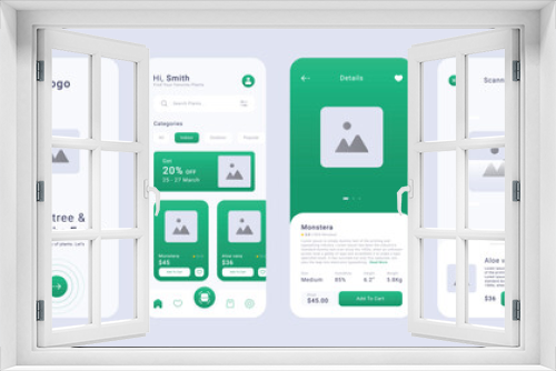 Plant shopping app ui Editable Template