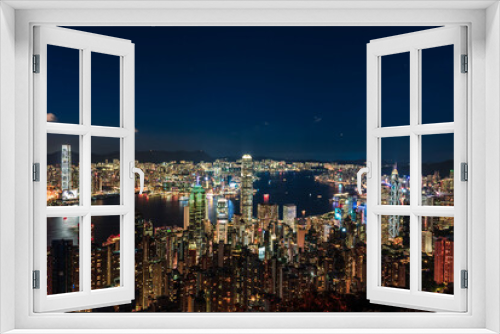 Fototapeta Naklejka Na Ścianę Okno 3D - Hong Kong Modern financial center building city scenery