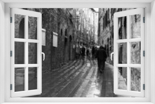 Fototapeta Naklejka Na Ścianę Okno 3D - San Gimignano  in the rain