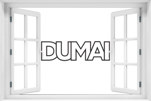 Dumai in the Indonesia emblem. The design features a geometric style, vector illustration with bold typography in a modern font. The graphic slogan lettering.