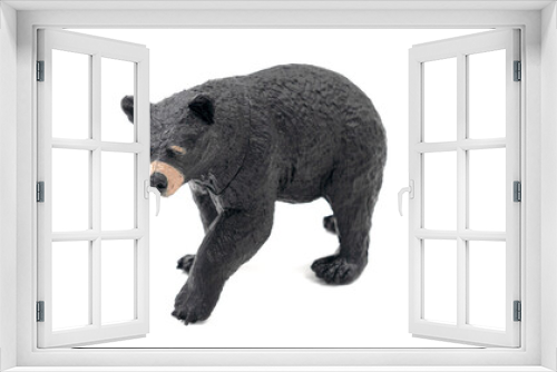 Fototapeta Naklejka Na Ścianę Okno 3D - Figure of a plastic toy grizzly bear, isolate on a white background