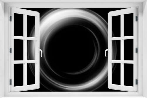 Fototapeta Naklejka Na Ścianę Okno 3D - white circle ring on black background