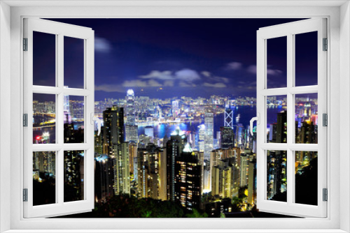 Fototapeta Naklejka Na Ścianę Okno 3D - Hong Kong skyline