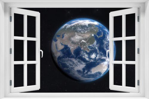 Fototapeta Naklejka Na Ścianę Okno 3D - Earth in space, planet earth from the space at night . 3d rendering