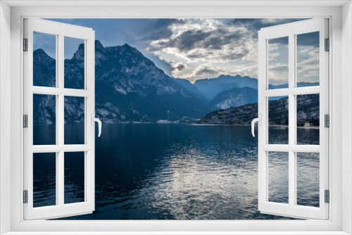 Fototapeta Naklejka Na Ścianę Okno 3D - Lago de Garda. Drone areal view. Mountains and lake nature view.