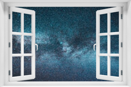 Fototapeta Naklejka Na Ścianę Okno 3D - Blue color background Real Night Sky Stars With Milky Way Galaxy. Natural Starry Sky Background.