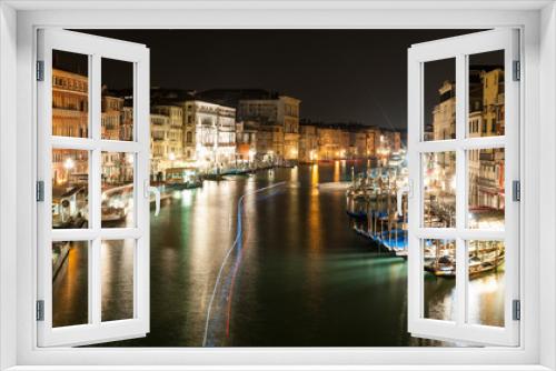 Fototapeta Naklejka Na Ścianę Okno 3D - Grand Canal à Venise la nuit