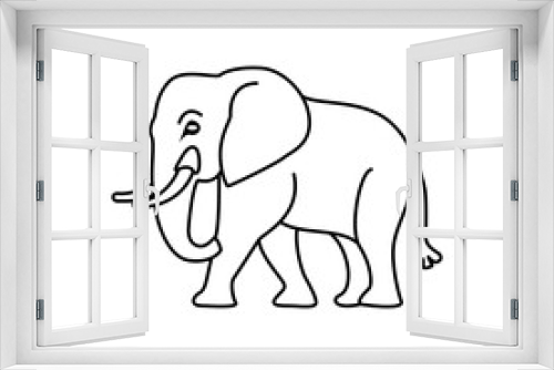 Fototapeta Naklejka Na Ścianę Okno 3D - Elephant line art logo icon design. Simple modern minimalist animal logo icon illustration vector.