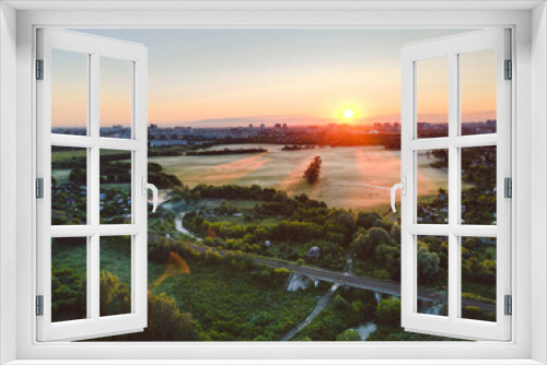 Fototapeta Naklejka Na Ścianę Okno 3D - sunset over river
