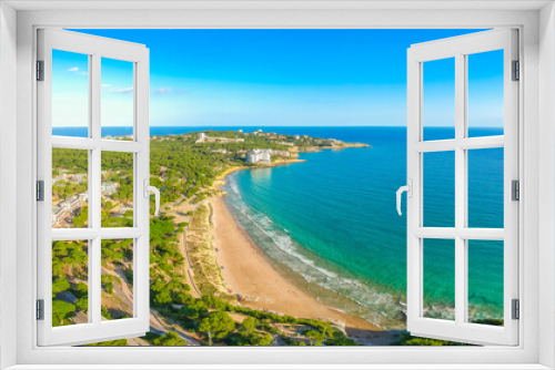Fototapeta Naklejka Na Ścianę Okno 3D - Beach view in Salou, Spain, Europe. Tourist sea city on Costa Dorada