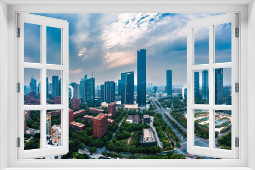Fototapeta Naklejka Na Ścianę Okno 3D - Urban Environment of Hexi Central Business District, Nanjing, Jiangsu Province, China