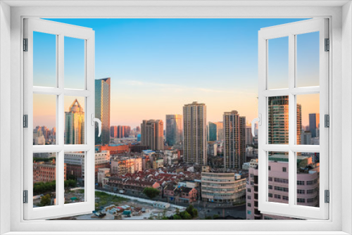 Fototapeta Naklejka Na Ścianę Okno 3D - modern city in morning