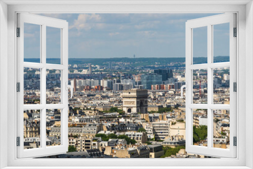 Fototapeta Naklejka Na Ścianę Okno 3D - Paris, France. April 24, 2022: The Arc de Triomphe with a panoramic view of the city.