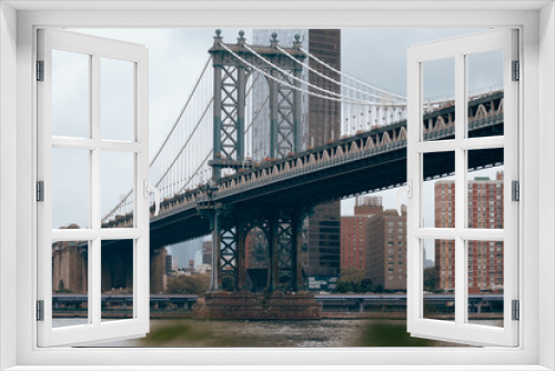 Fototapeta Naklejka Na Ścianę Okno 3D - The Manhattan Bridge from D.U.M.B.O, New York, Brooklyn, 2023