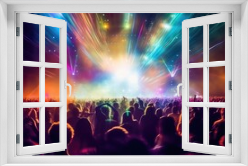 Abstract Background Party Concert Concept. Party people concept. Crowd happy and joyful in club.