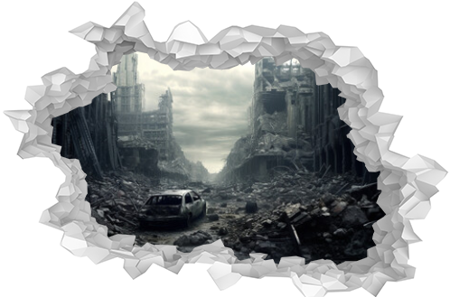 city ​​after apocalypse 3d rendering