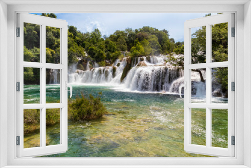 Fototapeta Naklejka Na Ścianę Okno 3D - Waterfall in Krka national park in Croatia.