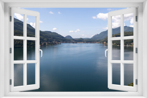 Fototapeta Naklejka Na Ścianę Okno 3D - Lake Lugano from most beautiful city in the Swiss canton of Ticino -Morcote. Switzerland.