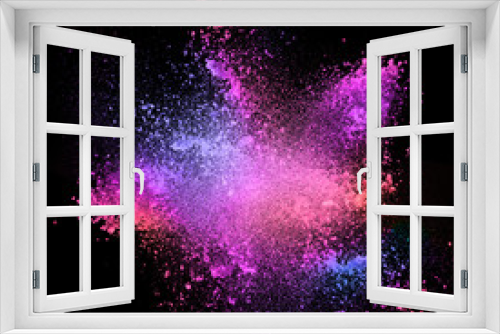 Fototapeta Naklejka Na Ścianę Okno 3D - Colorful powders,  on black background