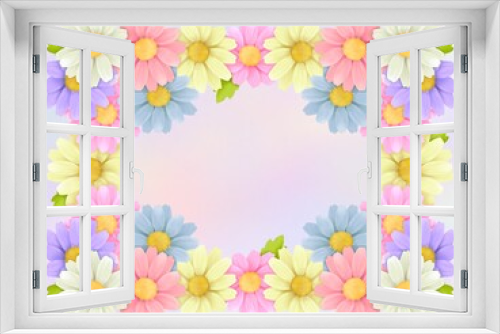 Fototapeta Naklejka Na Ścianę Okno 3D - カラフルな花の背景　C-1