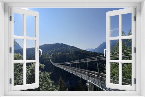 Fototapeta Naklejka Na Ścianę Okno 3D - Hanging bridge