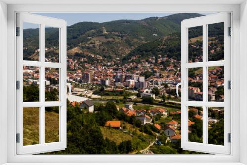 Aerial view of Kacanik town in Kosovo