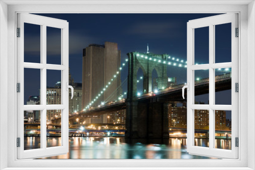 Fototapeta Naklejka Na Ścianę Okno 3D - View of Brooklyn Bridge in New York City