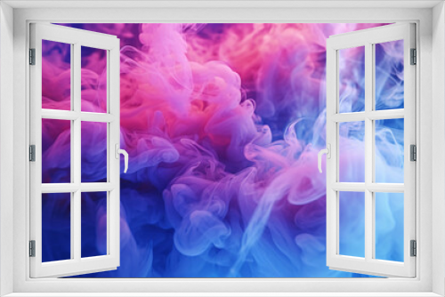 Color explosion fluorescent background paint in water vibrant smoke cloud texture glowing blue and purple 