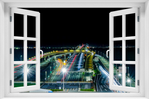 Fototapeta Naklejka Na Ścianę Okno 3D - 東京湾アクアラインの夜景