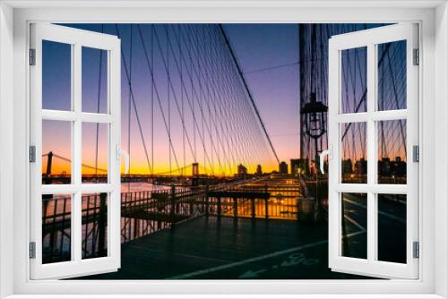 Fototapeta Naklejka Na Ścianę Okno 3D - Brooklyn bridge at night