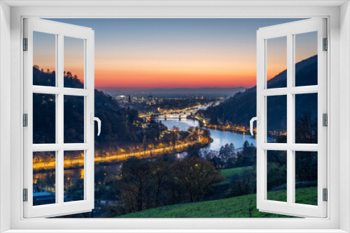 Fototapeta Naklejka Na Ścianę Okno 3D - Heidelberg Neckar valley at night