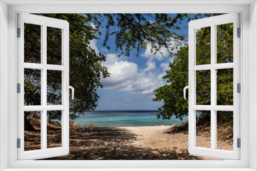 Fototapeta Naklejka Na Ścianę Okno 3D - San Juan beach a free stony area  Curacao, Caribbean