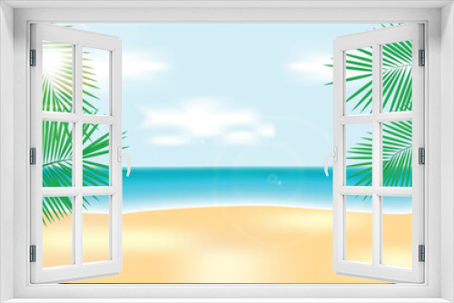 Fototapeta Naklejka Na Ścianę Okno 3D - Sunny Summer Vacation Beach Background