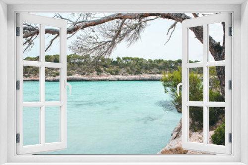 Fototapeta Naklejka Na Ścianę Okno 3D - Beautiful beach with turquoise water on the island of Mallorca, Spain