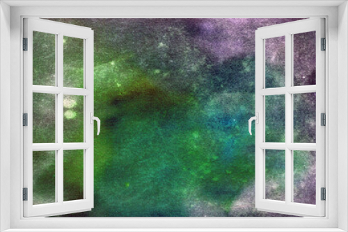 Fototapeta Naklejka Na Ścianę Okno 3D - Green purple hand-drawn watercolor background Hight quality
