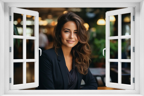 A handsome businesswoman in a office.