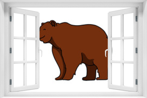Fototapeta Naklejka Na Ścianę Okno 3D - illustration of brown bear