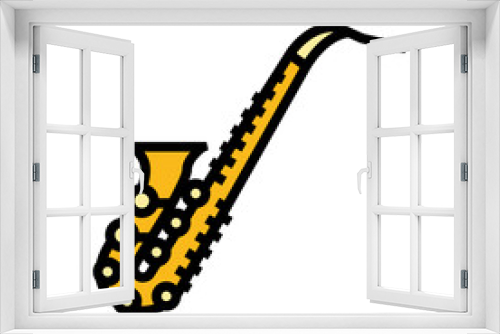 Fototapeta Naklejka Na Ścianę Okno 3D - saxophone retro music color icon vector. saxophone retro music sign. isolated symbol illustration