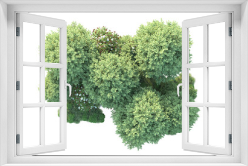 Fototapeta Naklejka Na Ścianę Okno 3D - Green landscape isolated on transparent background. 3d rendering - illustration