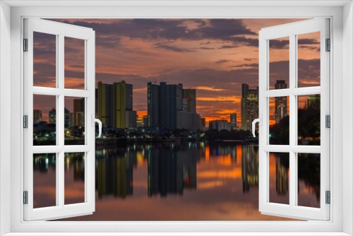 Fototapeta Naklejka Na Ścianę Okno 3D - vancouver skyline at sunset