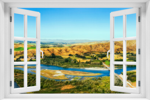 Fototapeta Naklejka Na Ścianę Okno 3D - D NZ Kurow River bridge to SE