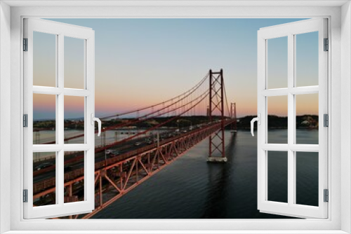 Fototapeta Naklejka Na Ścianę Okno 3D - The 25 de Abril Bridge, Lisbon, Portugal